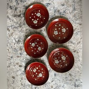 Vintage Lacquerware Stackable Coasters